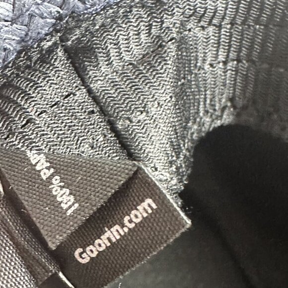 Goorin Bros. Mens Navy Gray Woven Straw Fedora Hat With White Ribbon Band 100% - Picture 13 of 14